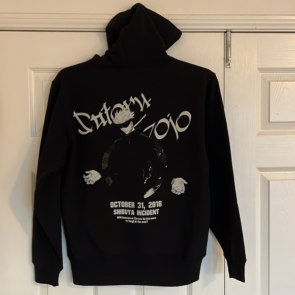 NWT COSPA Gojo Satoru Shibuya Incident Black Zip Up Hoodie•Brand New - Picture 1 of 8